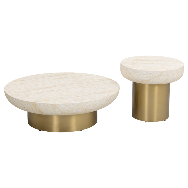 Modern Ferrara coffee table with a sleek wooden surface and metal legs, ideal for contemporary living room decor.
