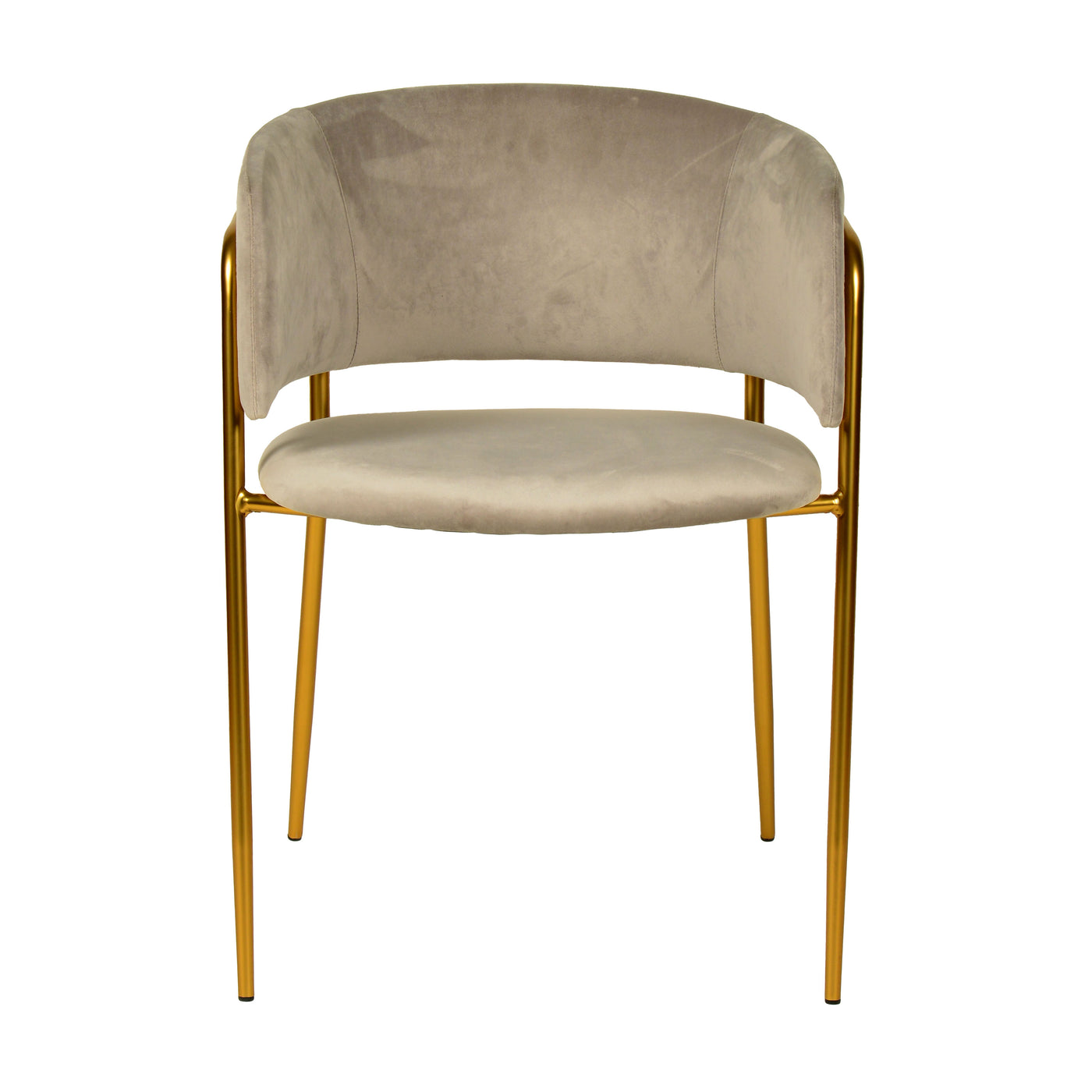 Nell Dining Chair Grey Velvet - Gold Frame