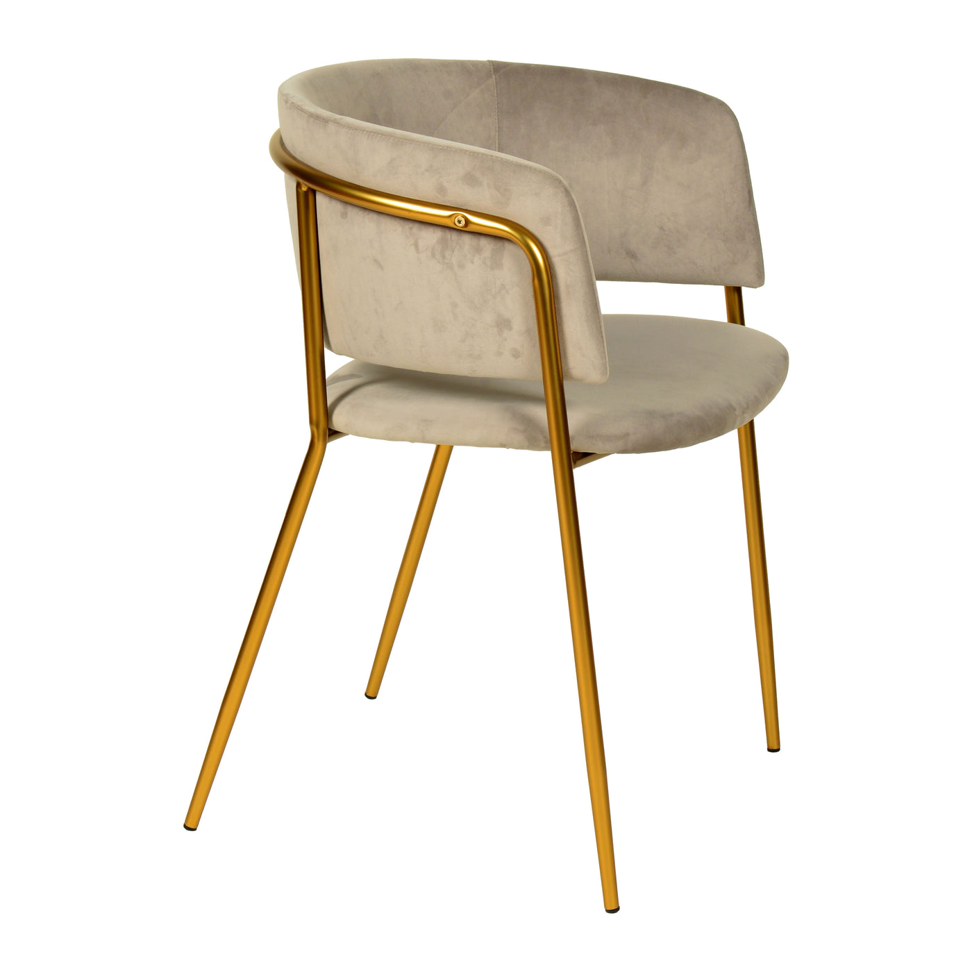 Nell Dining Chair Grey Velvet - Gold Frame