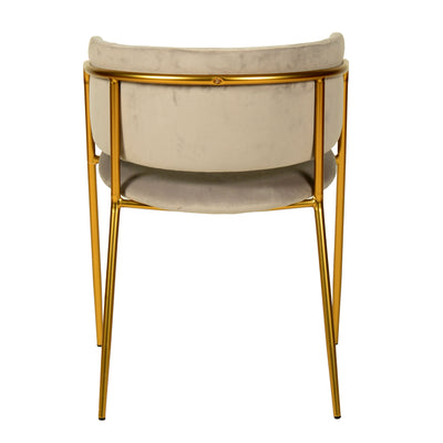 Nell Dining Chair Grey Velvet - Gold Frame