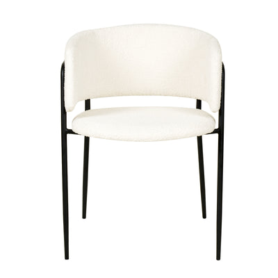 Nell Dining Chair Boucle - Black Frame
