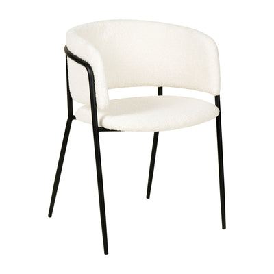 Nell Dining Chair Boucle - Black Frame
