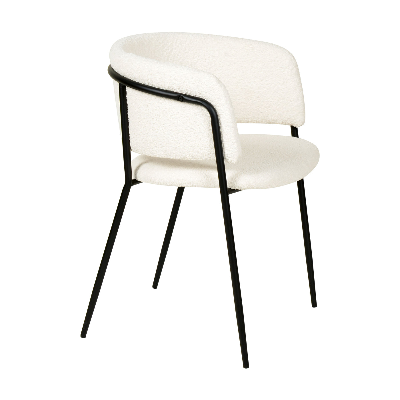 Nell Dining Chair Boucle - Black Frame