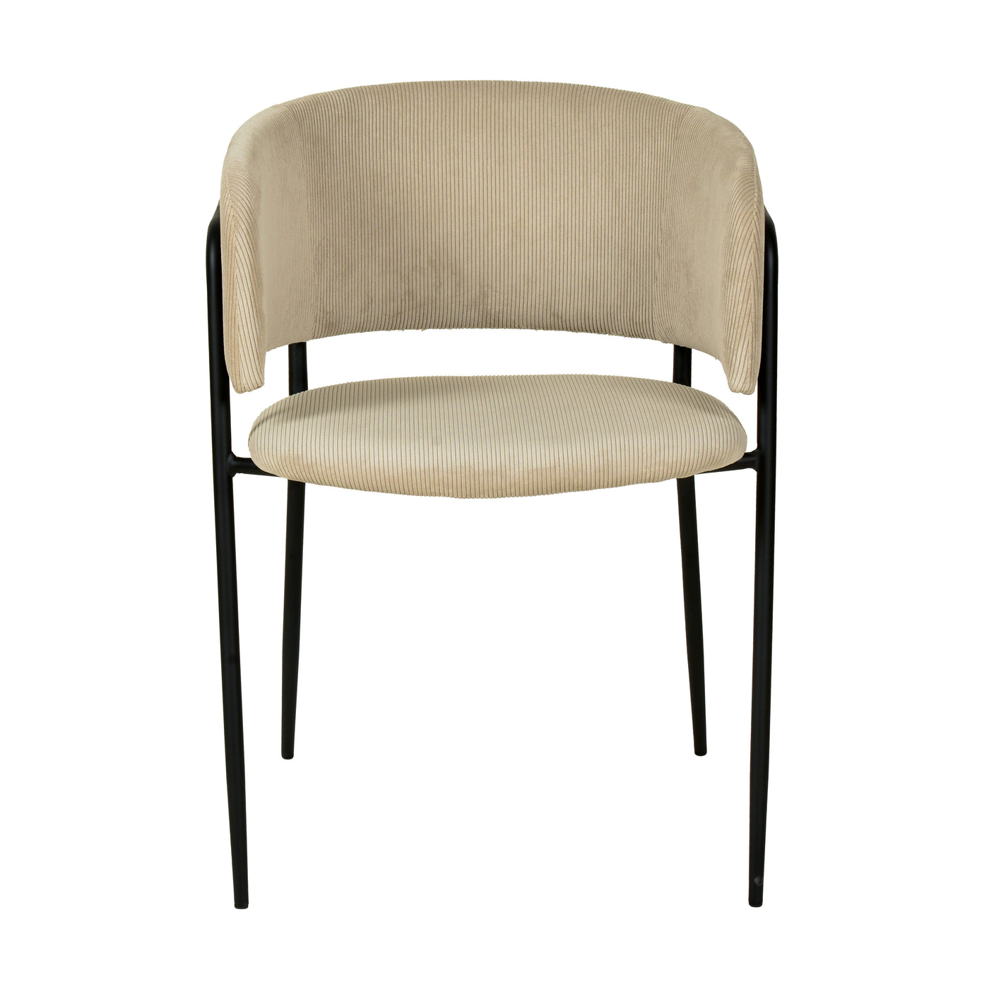 Nell Dining Chair Beige Velvet - Black Frame