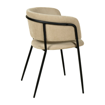 Nell Dining Chair Beige Velvet - Black Frame - Future Classics Furniture
