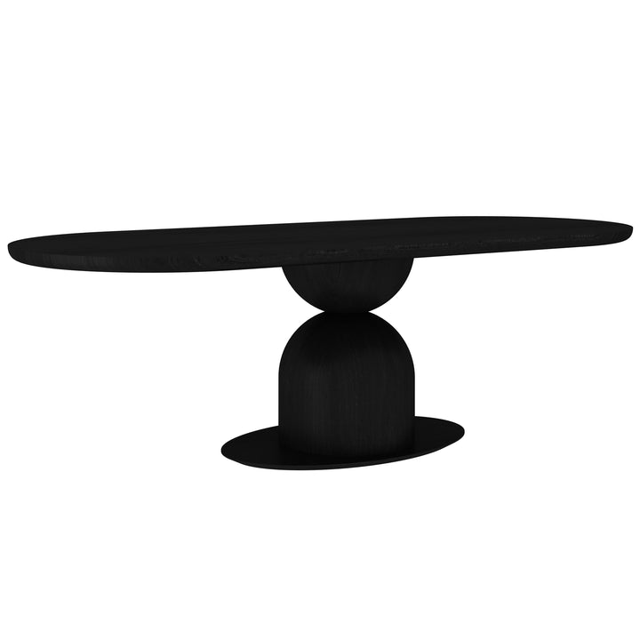 Black Tulip Oval Dining Table 2.4m, modern dining table with sleek oval shape and sturdy black finish.