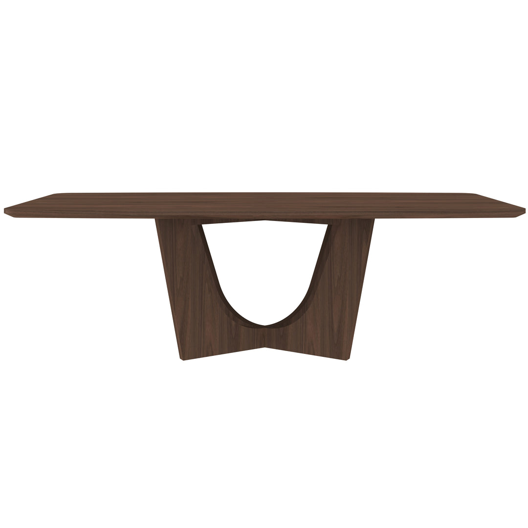 Walnut Vogue dining table, 2.4 meters long, showcasing a sleek, modern design with a smooth surface and sturdy legs.