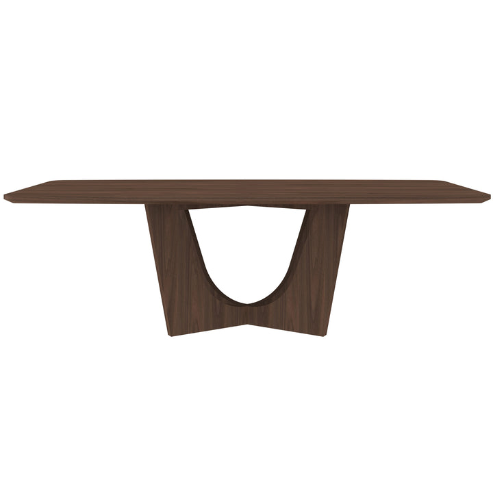 Walnut Vogue dining table, 2.4 meters long, showcasing a sleek, modern design with a smooth surface and sturdy legs.