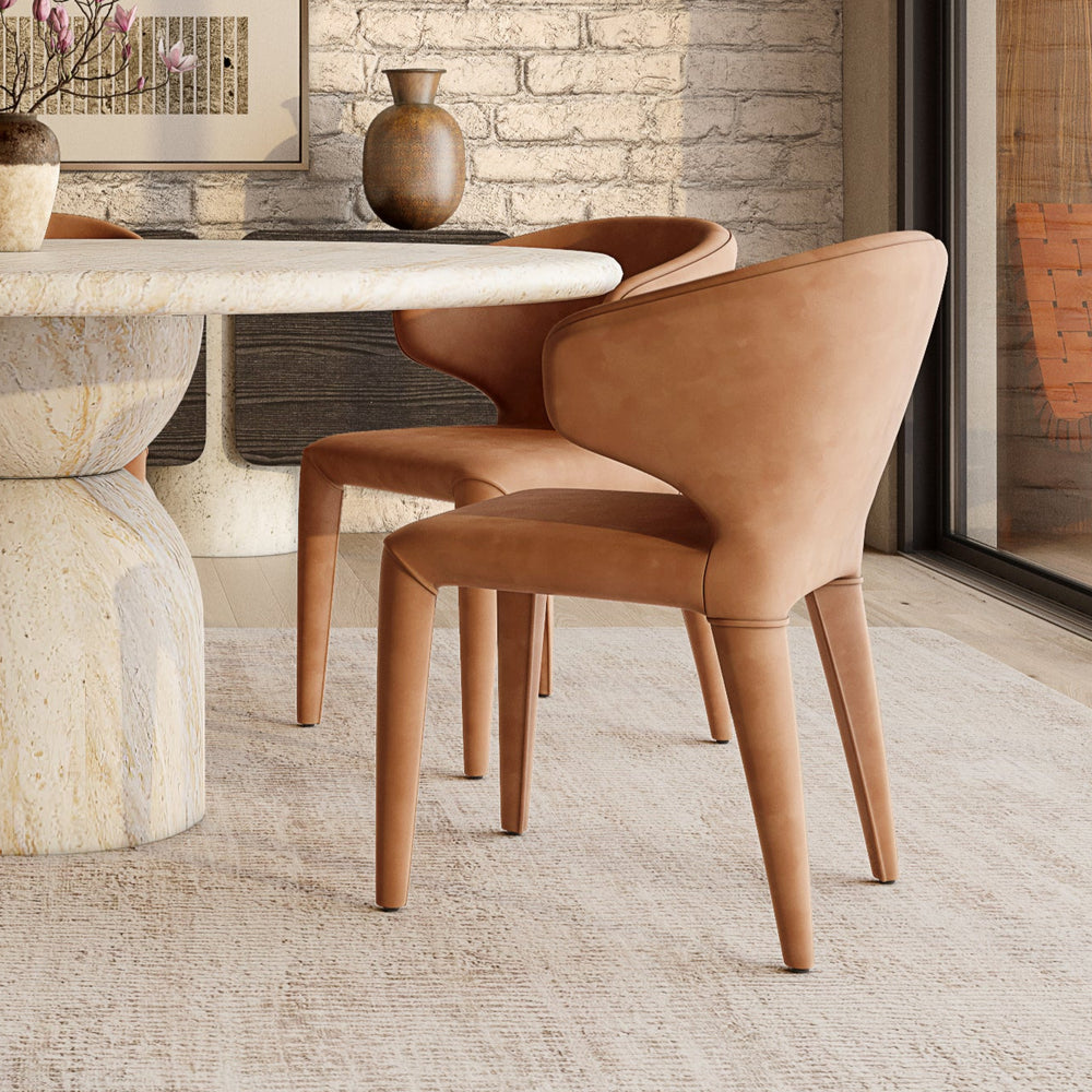 Romano Dining Chair Tan Leather Look - Future Classics Furniture