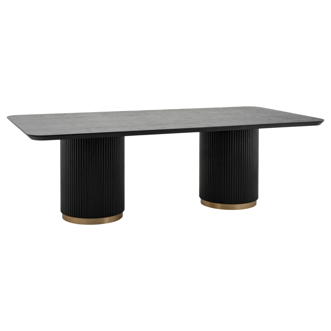 Mirabella 2.4m dining table with wooden surface and sturdy legs, ideal for family meals and gatherings