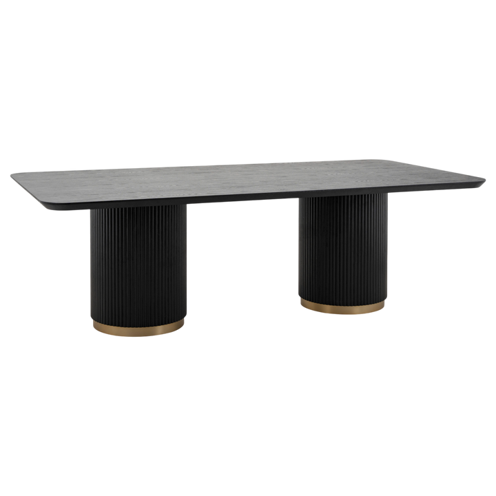 Mirabella 2.4m dining table with wooden surface and sturdy legs, ideal for family meals and gatherings