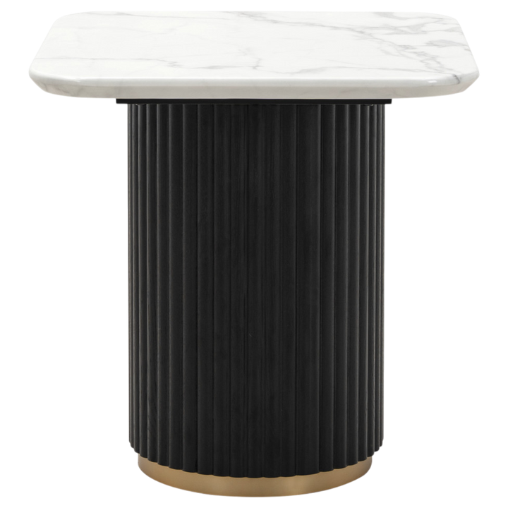 Mariella side table with a sleek wooden finish, featuring a modern design and a flat top surface for everyday use.