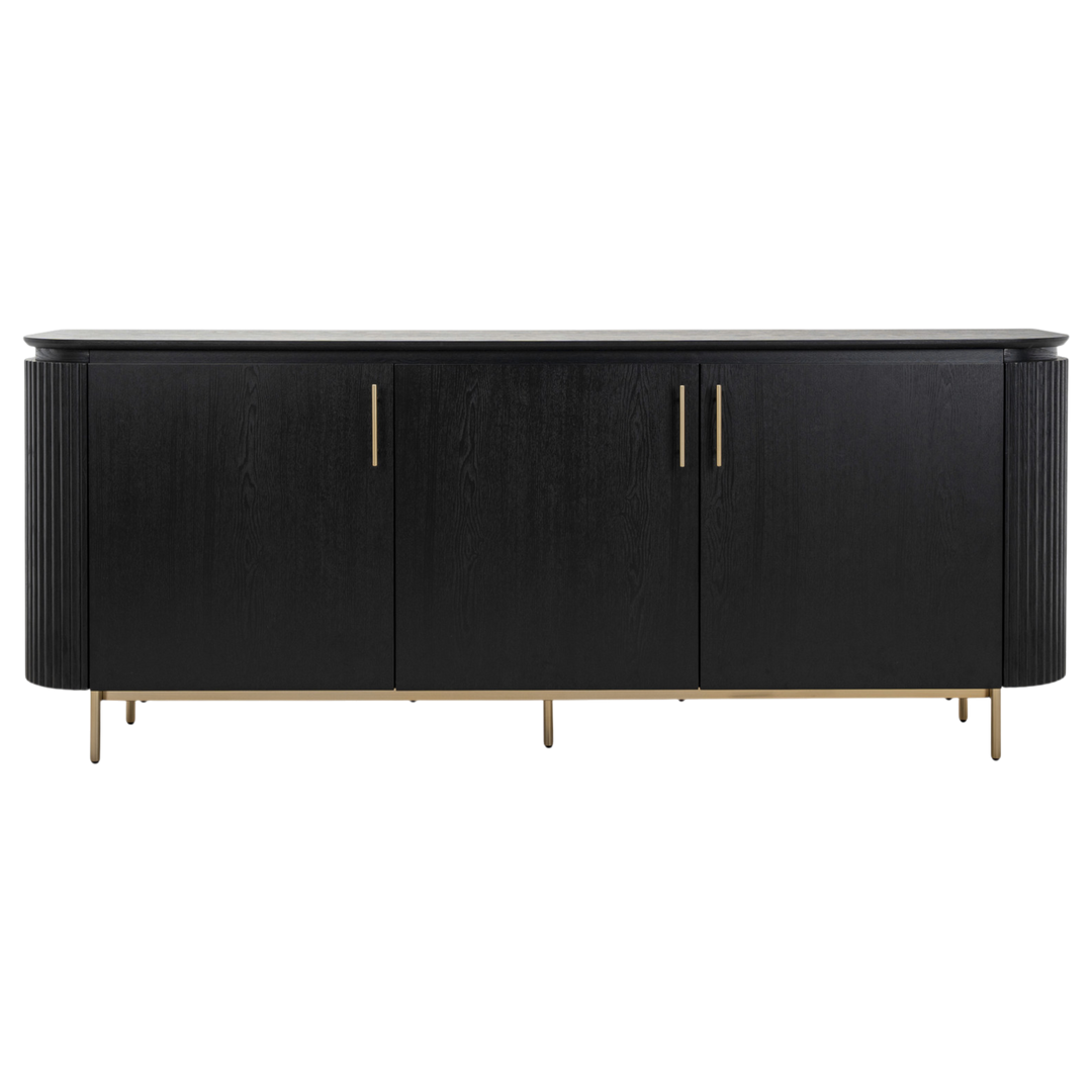 Wooden Mirabella sideboard buffet with sleek design and multiple storage drawers, perfect for modern dining rooms.