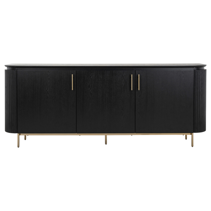 Wooden Mirabella sideboard buffet with sleek design and multiple storage drawers, perfect for modern dining rooms.
