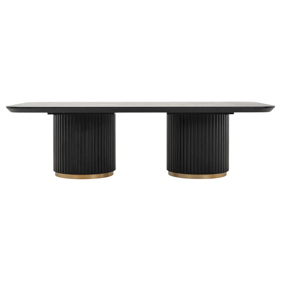 Modern Mirabella coffee table with a sleek wooden top and metal legs, perfect for contemporary living room decor.
