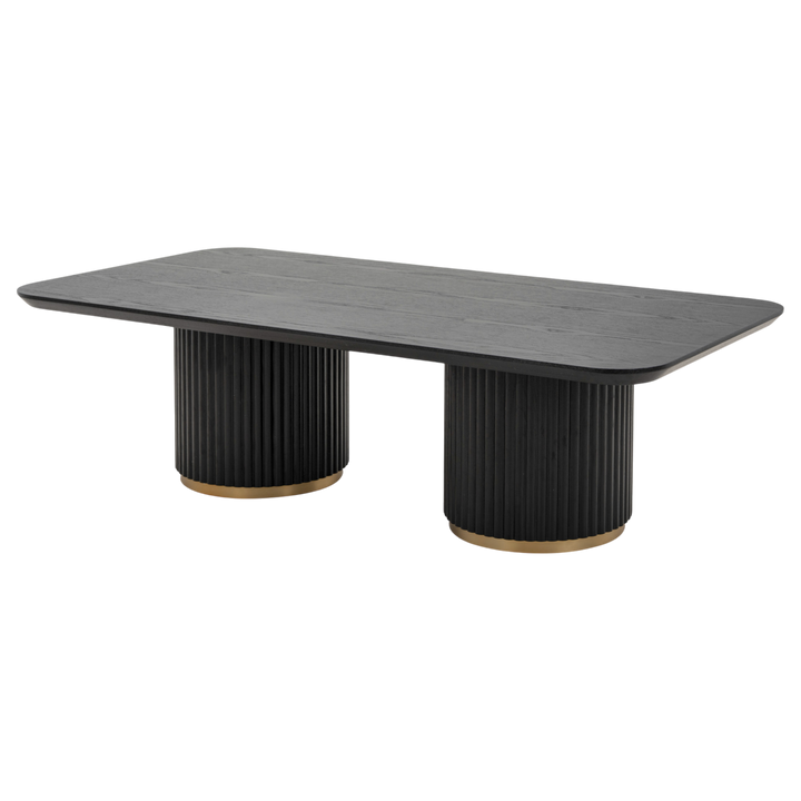 Modern Mirabella coffee table with a sleek wooden finish, featuring a rectangular shape and minimalist design for contemporary living rooms.
