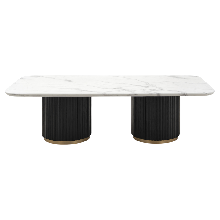 Mariella coffee table with a sleek wooden surface and modern design, perfect for living room decor.