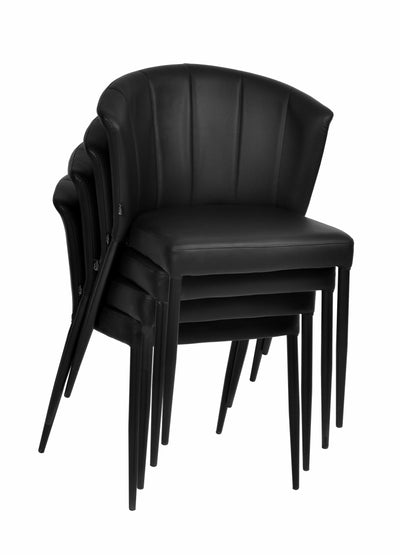Francois Dining Black Leather Look