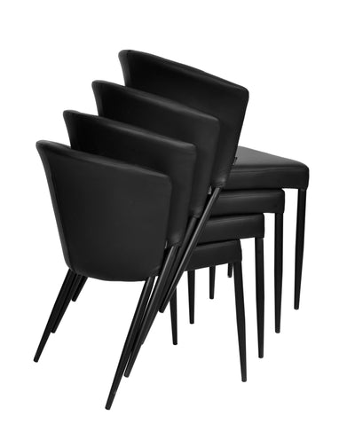 Francois Dining Black Leather Look