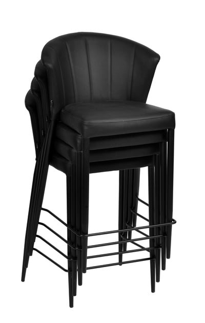 Francois Stool Black Leather Look
