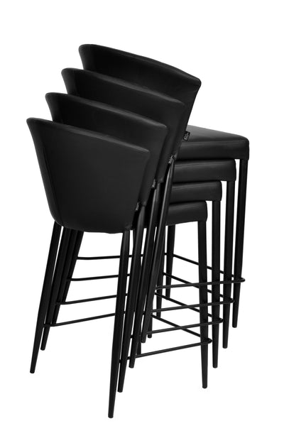 Francois Stool Black Leather Look