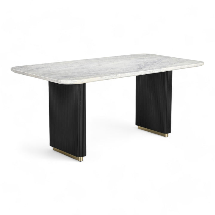 Hamptons Fluted Marble Oval Dining Table - 1.8m - Future Classics Furniture