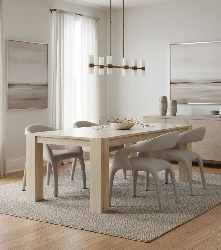 Lorenzo Dining Chair Light Grey/Beige Leather Look