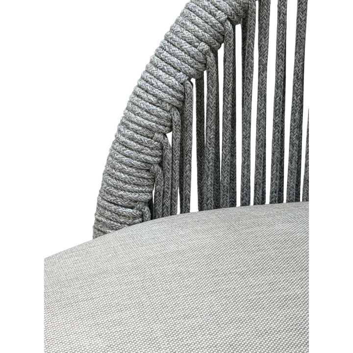 Gray Jardin outdoor dining chair with a modern design, featuring a sturdy frame and comfortable seating for outdoor dining.