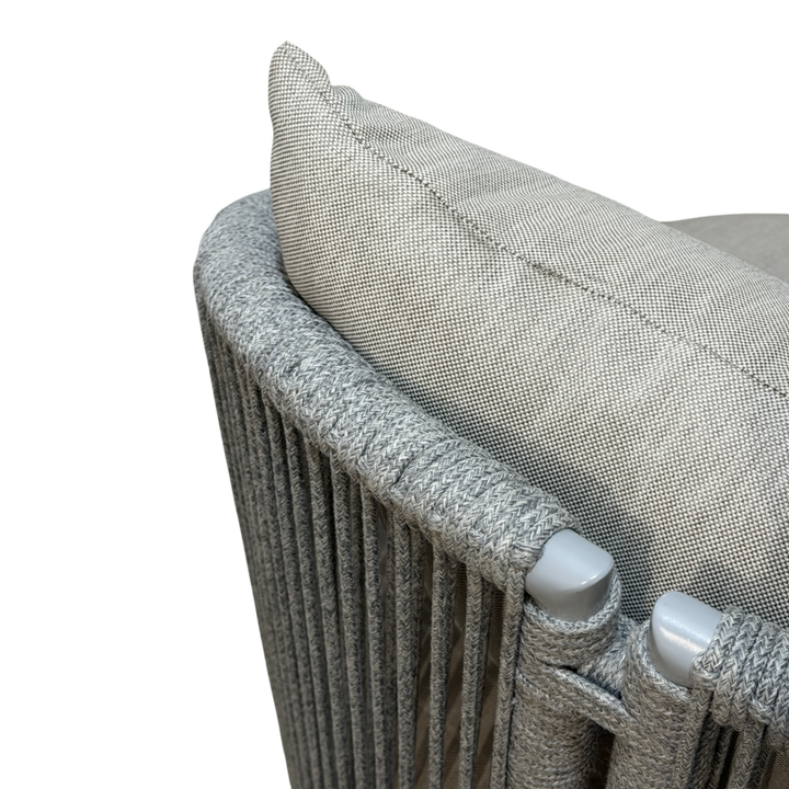 Grey Jardin outdoor dining chair with a modern design, featuring a sturdy frame and comfortable seating for outdoor dining.