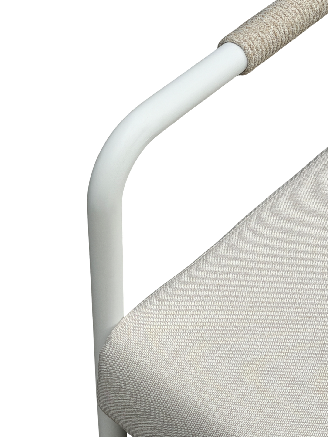 Cream Fiore outdoor arm chair with cushioned seat and armrests, perfect for outdoor patio or garden seating.
