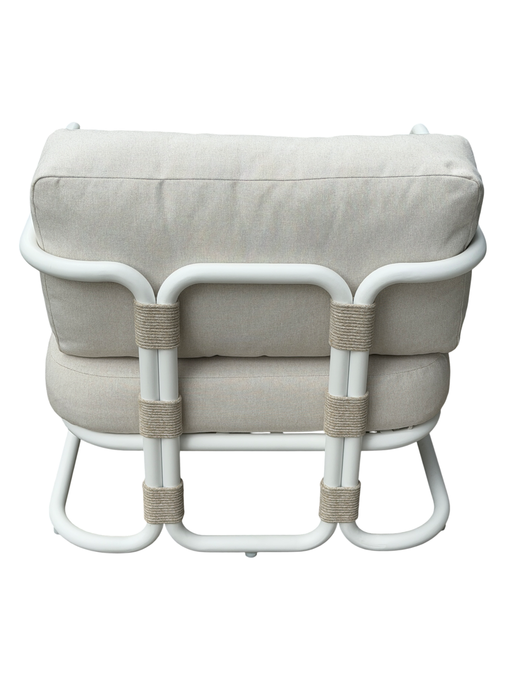 Cream-colored Fiore outdoor arm chair from the Occasional Chairs collection, showcasing a stylish, comfortable design with armrests.