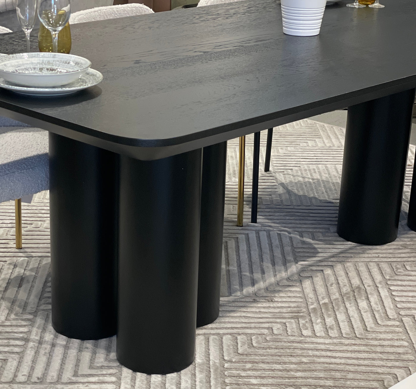 Trio Dining Table Black - 2.4m - Future Classics Furniture