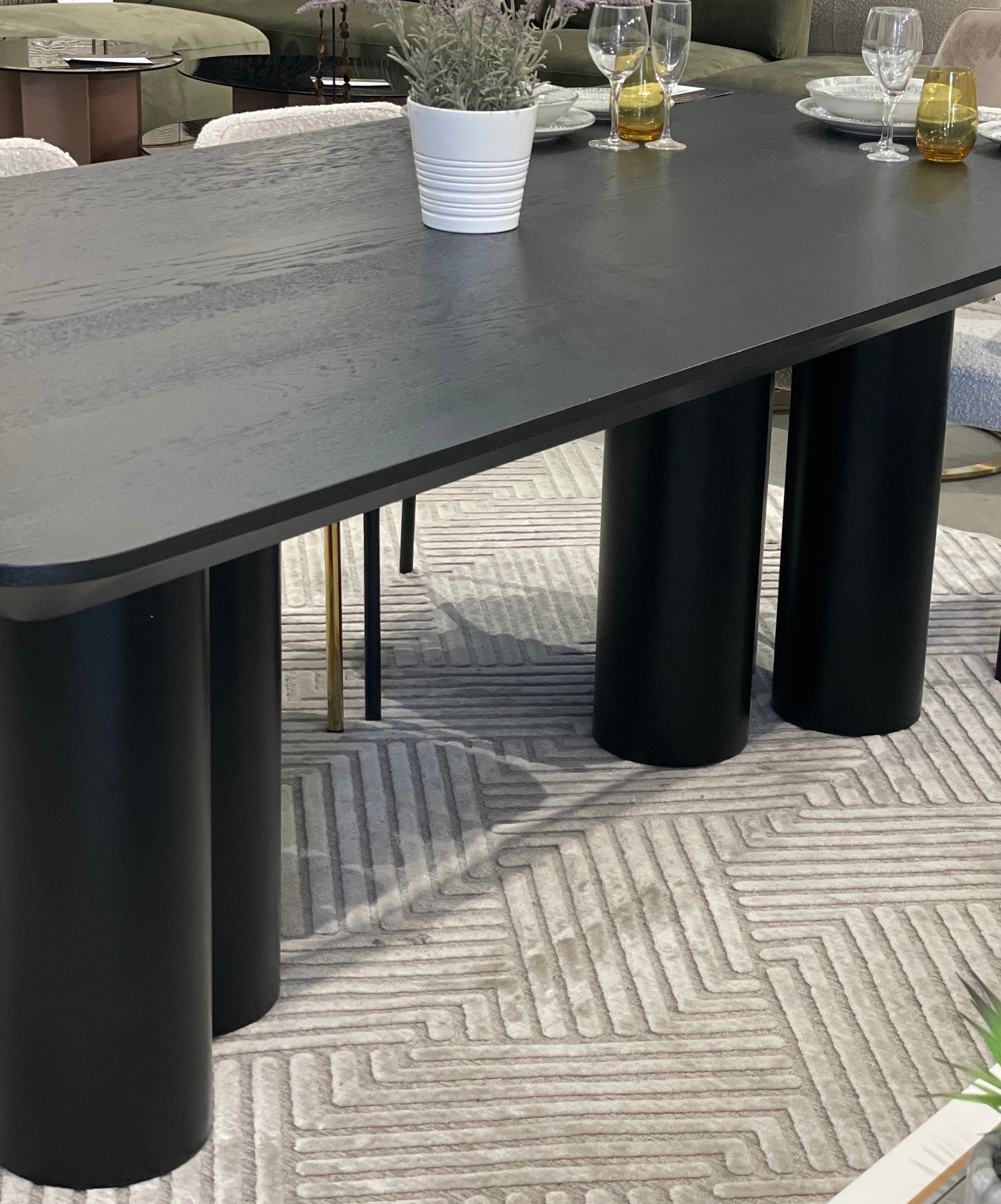 Trio Dining Table Black - 2.4m - Future Classics Furniture