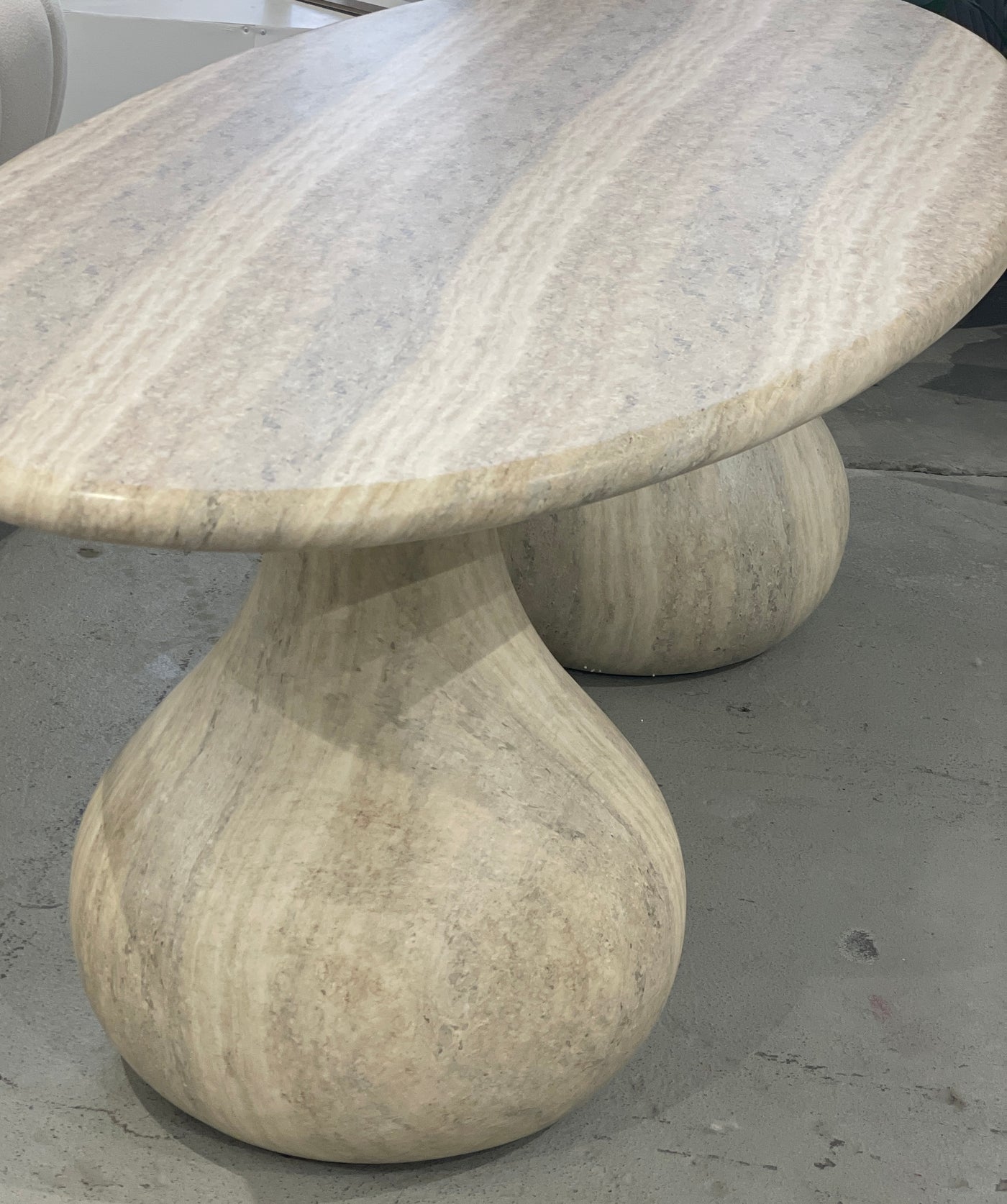 Aqua Oval Dining Table Travertine - 2.2m - Future Classics Furniture