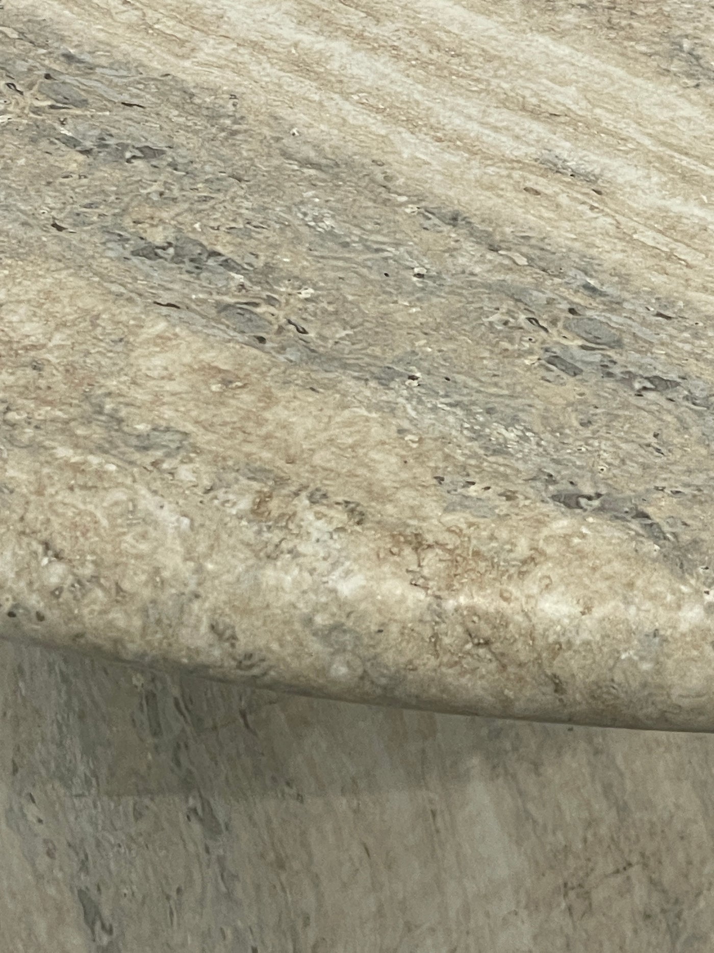 Aqua Oval Dining Table Travertine