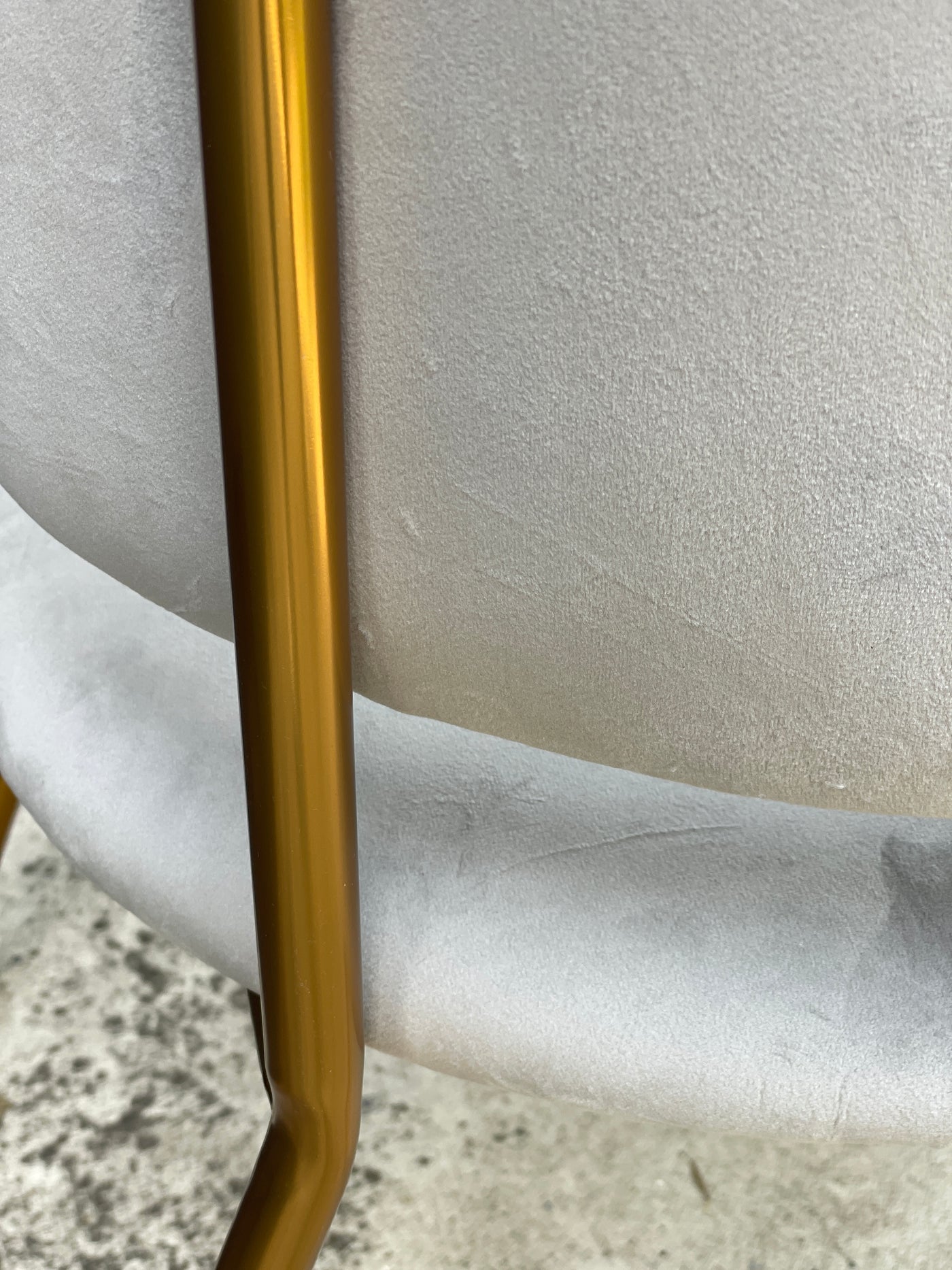 Nell Dining Chair Grey Velvet - Gold Frame