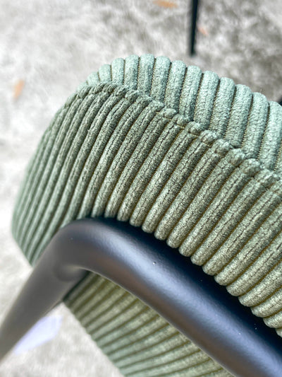Nell Dining Chair Green Velvet - Black Frame