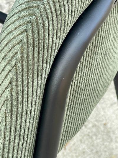Nell Dining Chair Green Velvet - Black Frame
