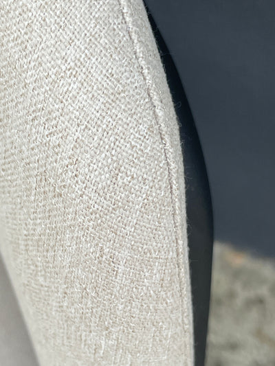 Nell Dining Chair Beige Fabric - Black Frame