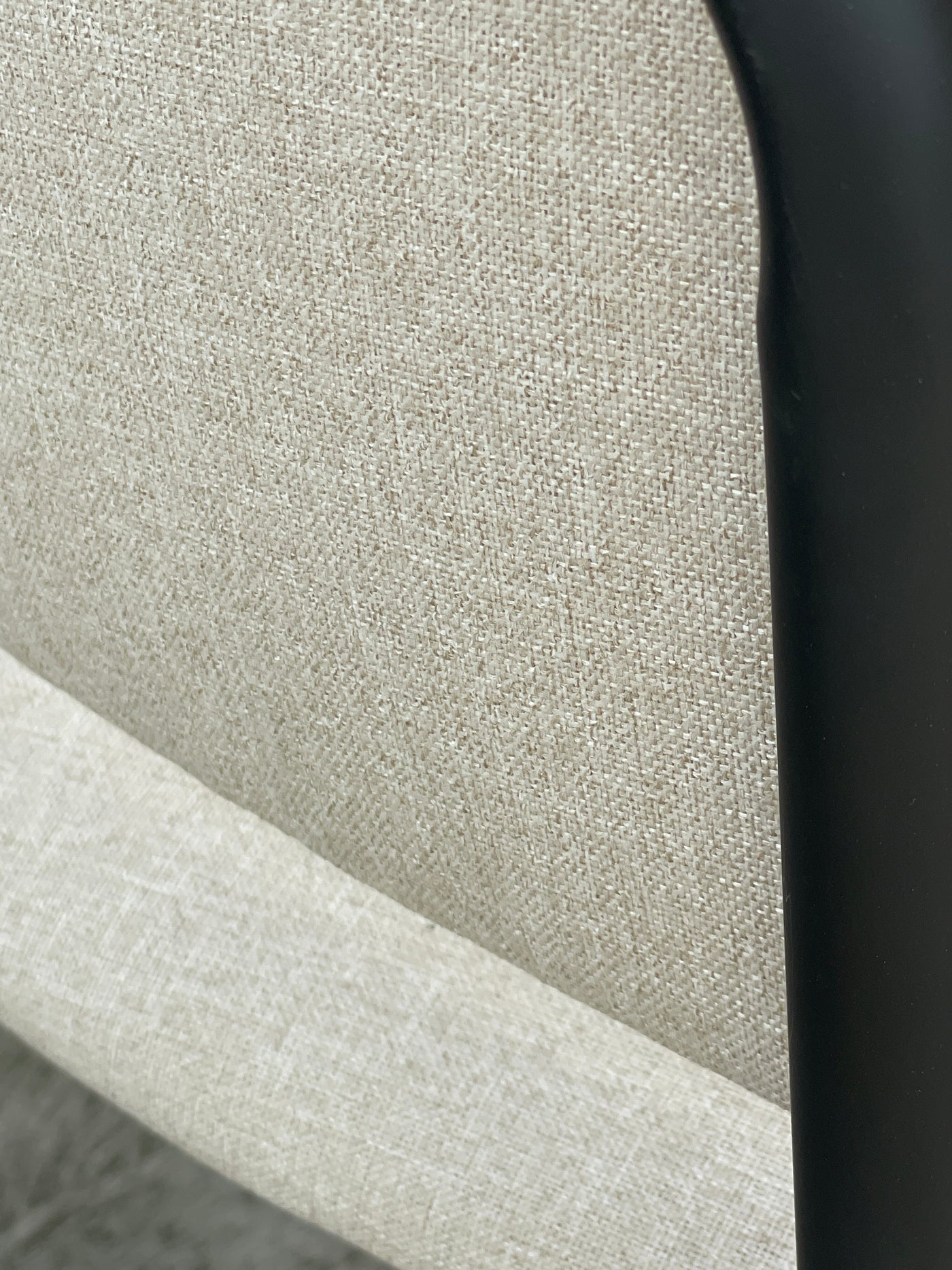 Nell Dining Chair Beige Fabric - Black Frame