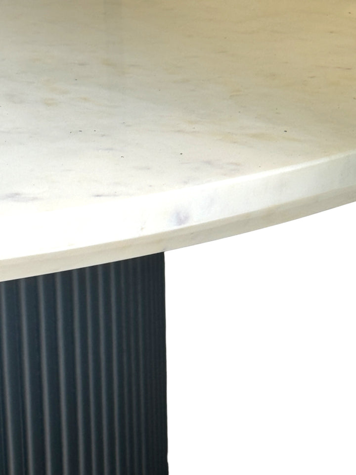 Hamptons Fluted Round Marble Dining Table - 1.2m