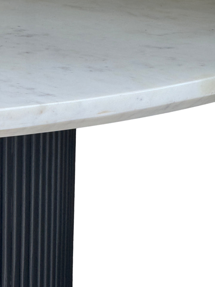 Hamptons Fluted Round Marble Dining Table - 1.2m