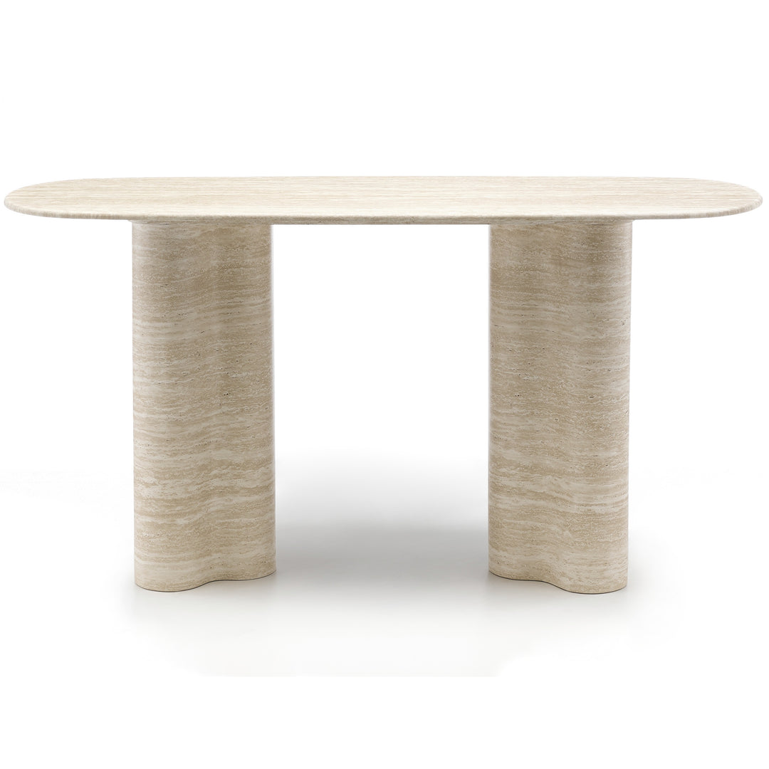 Elegant Paloma console table with a sleek wooden surface and metal legs, ideal for entryways or living rooms.