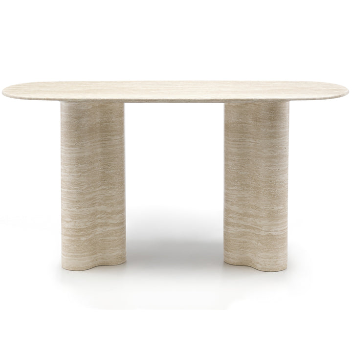 Wooden Paloma console table with sleek design and tapered legs, ideal for entryways or living rooms.