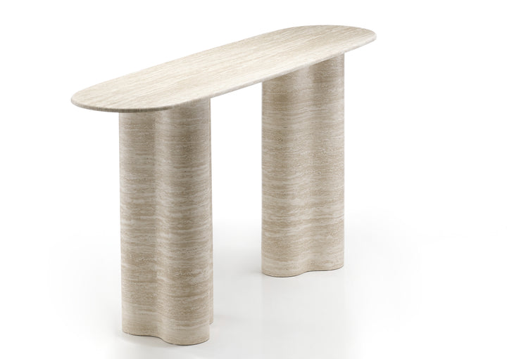 Modern Paloma Console Table with sleek wood finish and minimalist design, ideal for entryways and living spaces.