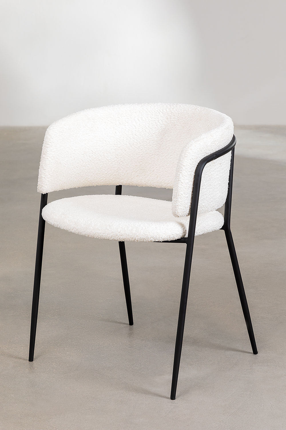 Nell Dining Chair Boucle - Black Frame