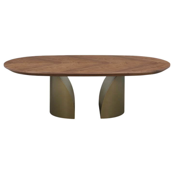 Modern Bellissama coffee table with a sleek wooden top and metal legs, perfect for contemporary living room decor.