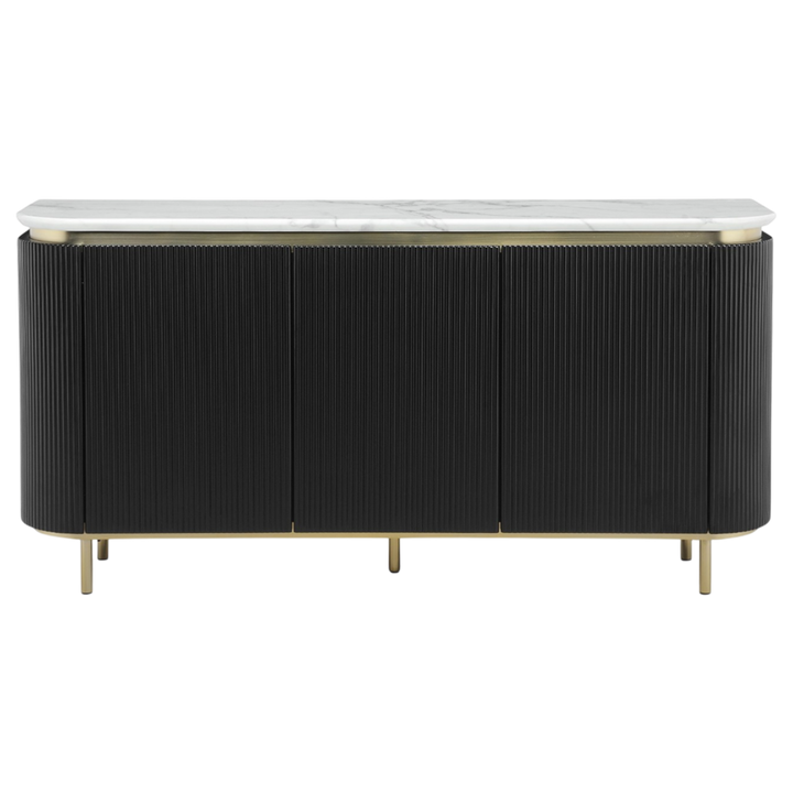 Siciliano sideboard buffet with wooden finish, featuring multiple drawers and cabinets for stylish storage.