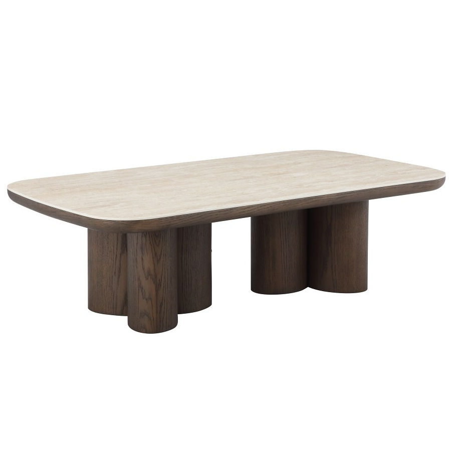 Modern Castello coffee table with a sleek wooden top and metal legs, perfect for contemporary living room decor.