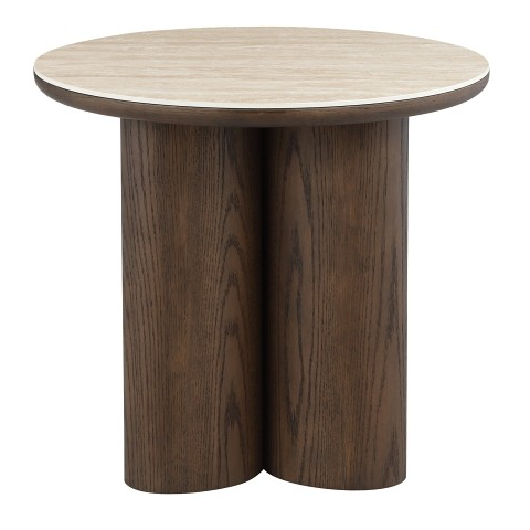 Modern Castello side table with a sleek wooden top and metal legs, perfect for living room or bedroom decor.